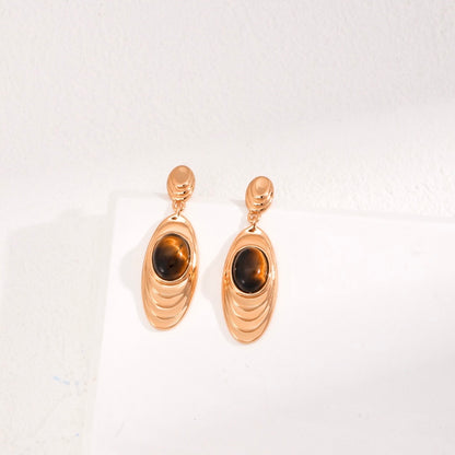 Natural Tiger Eye Earrings